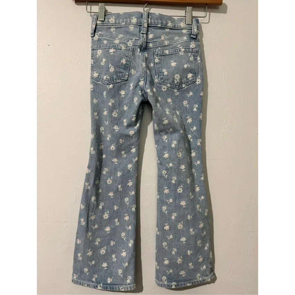 Old navy floral print flare jeans 8